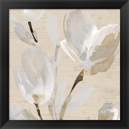 Framed Neutral Tulips II Print