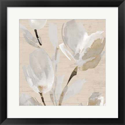 Framed Neutral Tulips II Print