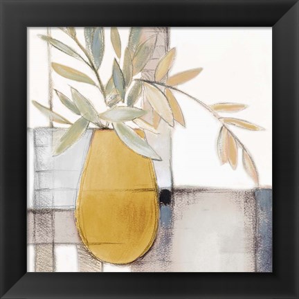 Framed Golden Afternoon Bamboo Leaves I Print