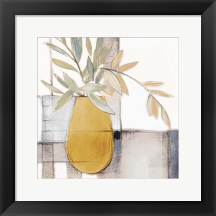 Framed Golden Afternoon Bamboo Leaves I Print