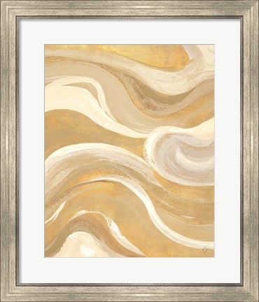 Framed Gold Curvilinear Print