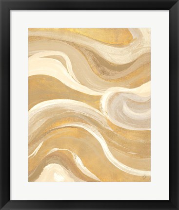 Framed Gold Curvilinear Print