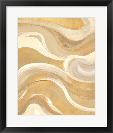 Framed Gold Curvilinear Print