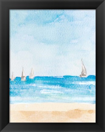 Framed Windy Beach Day Print