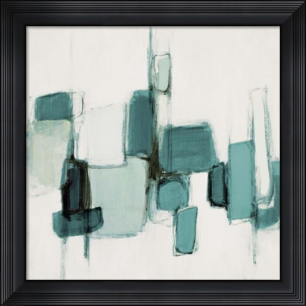 Framed Teal Cityside II Print