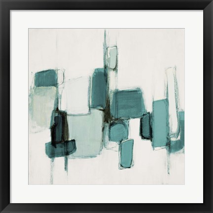 Framed Teal Cityside II Print