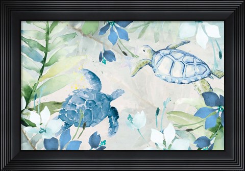 Framed Watercolor Sea Turtles Print