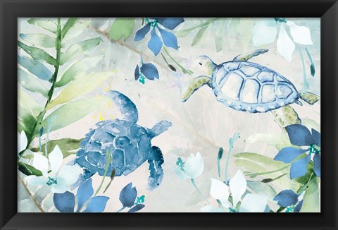 Framed Watercolor Sea Turtles Print