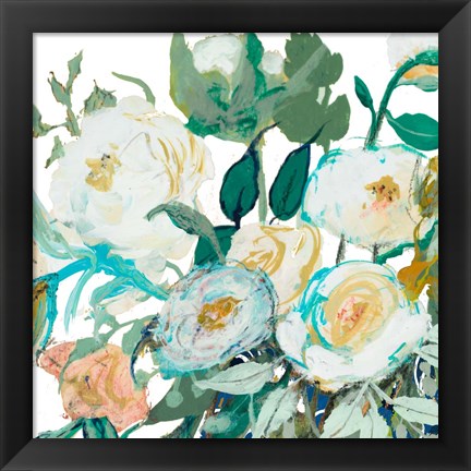 Framed White Roses Print