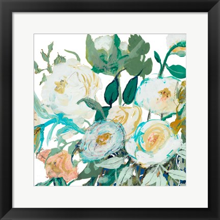 Framed White Roses Print