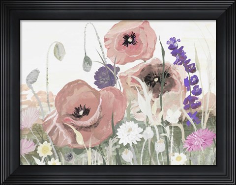 Framed Victory Pink Poppies I Print
