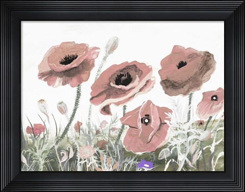 Framed Victory Pink Poppies II Print