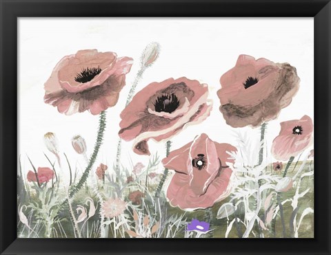 Framed Victory Pink Poppies II Print