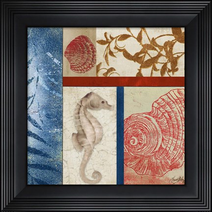 Framed Nautical Surroundings Squares I Print