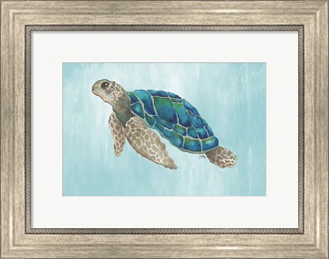 Framed Watercolor Sea Turtle Print
