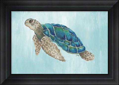 Framed Watercolor Sea Turtle Print