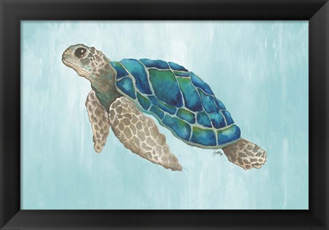 Framed Watercolor Sea Turtle Print