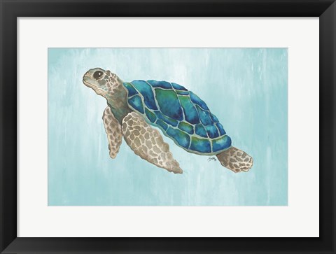 Framed Watercolor Sea Turtle Print