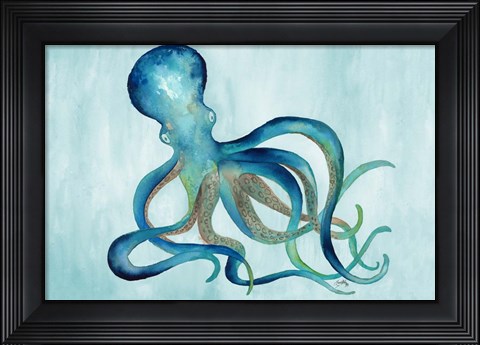 Framed Watercolor Octopus Print