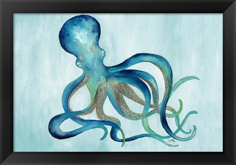 Framed Watercolor Octopus Print