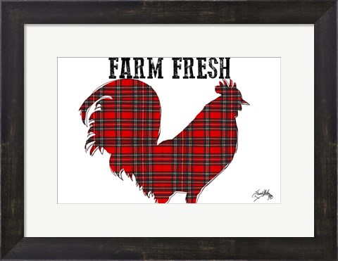 Framed Farm Fresh Plaid Rooster Print