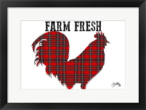 Framed Farm Fresh Plaid Rooster Print