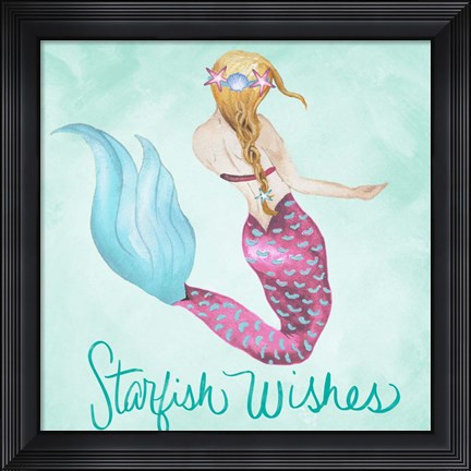 Framed Starfish Wishes Print