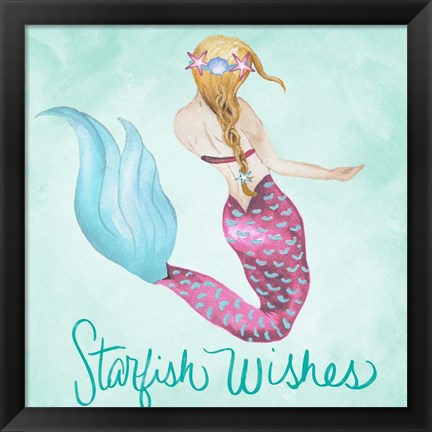 Framed Starfish Wishes Print