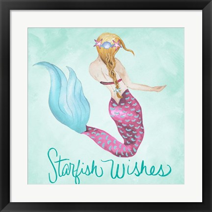 Framed Starfish Wishes Print