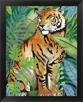 Framed Tiger In The Jungle II Print