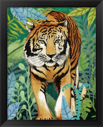 Framed Tiger In The Jungle II Print