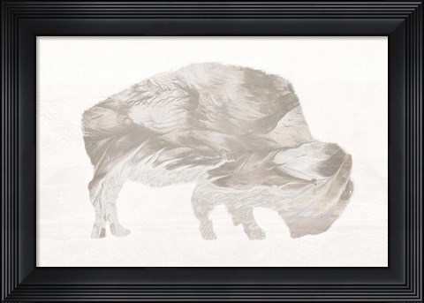 Framed Muted Urban Bison Print