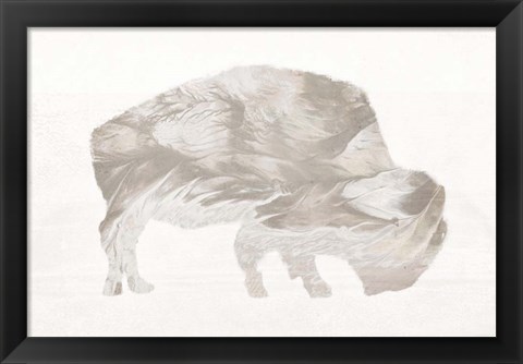 Framed Muted Urban Bison Print