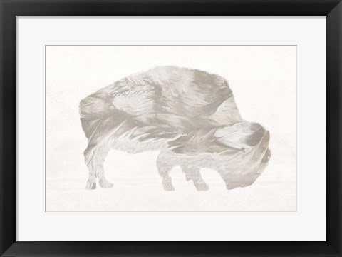 Framed Muted Urban Bison Print