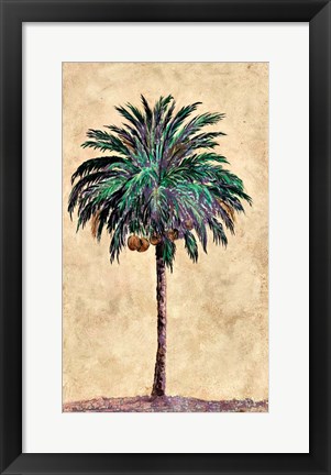 Framed Coconut Tribal Palm I Print