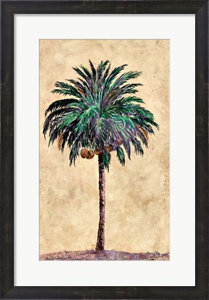 Framed Coconut Tribal Palm I Print