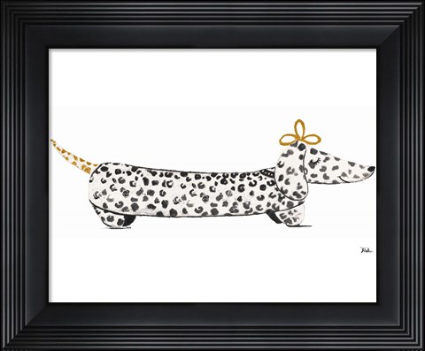 Framed Fashion Puppy on White II Print