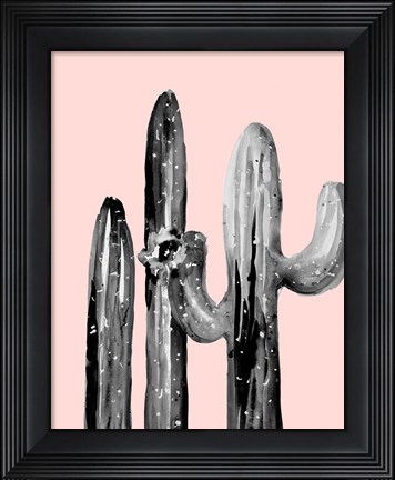 Framed Natural Desert Cactus On Blush Print