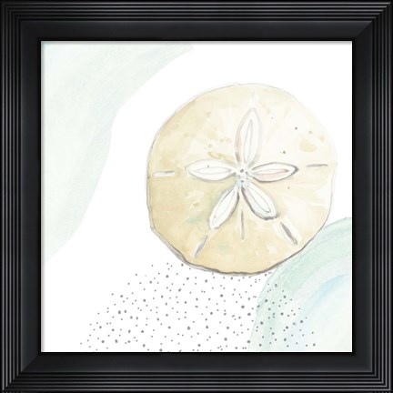 Framed Turquoise Ocean Sand Dollar Print