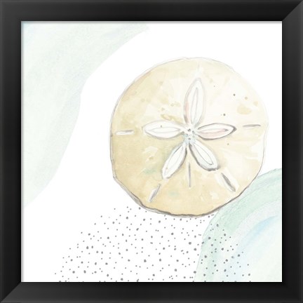 Framed Turquoise Ocean Sand Dollar Print