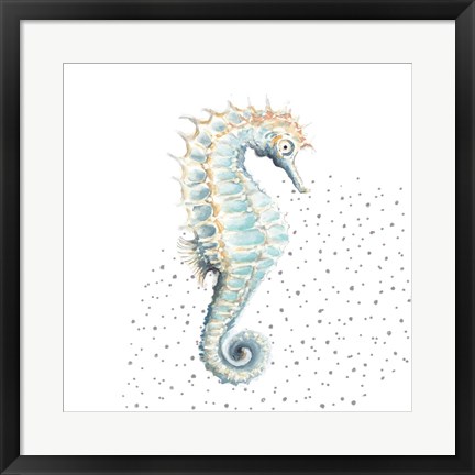 Framed Turquoise Seahorse Print