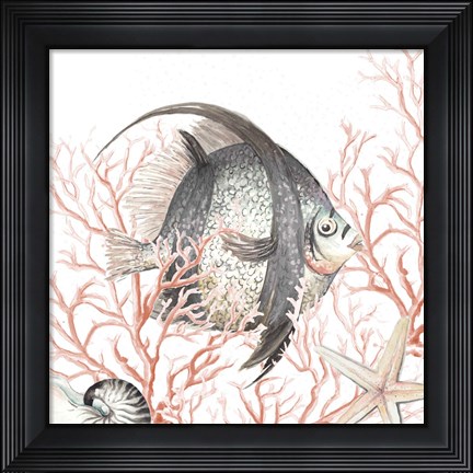 Framed Ocean Fish On Coral Print