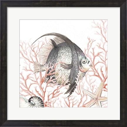 Framed Ocean Fish On Coral Print