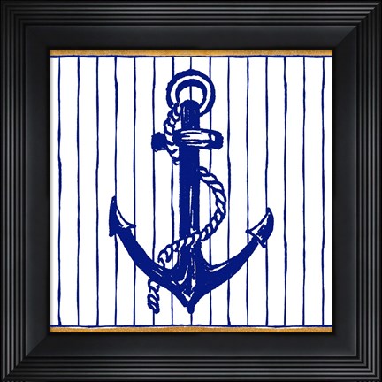 Framed Nautical Anchor I Print