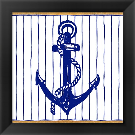 Framed Nautical Anchor I Print