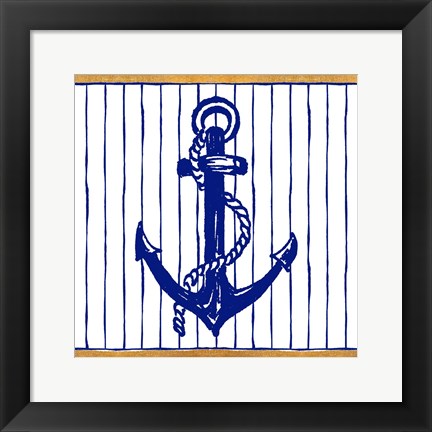 Framed Nautical Anchor I Print