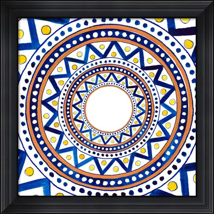 Framed Italian Chevron Burst Tile Print