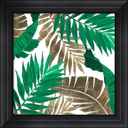 Framed Modern Jungle Leaves Close Up I Print