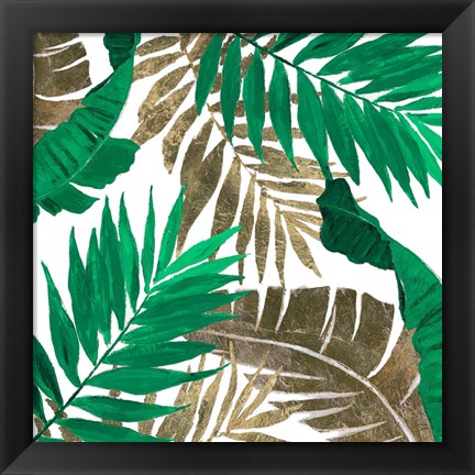 Framed Modern Jungle Leaves Close Up I Print