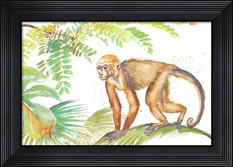 Framed Monkey Roaming In The Jungle Print